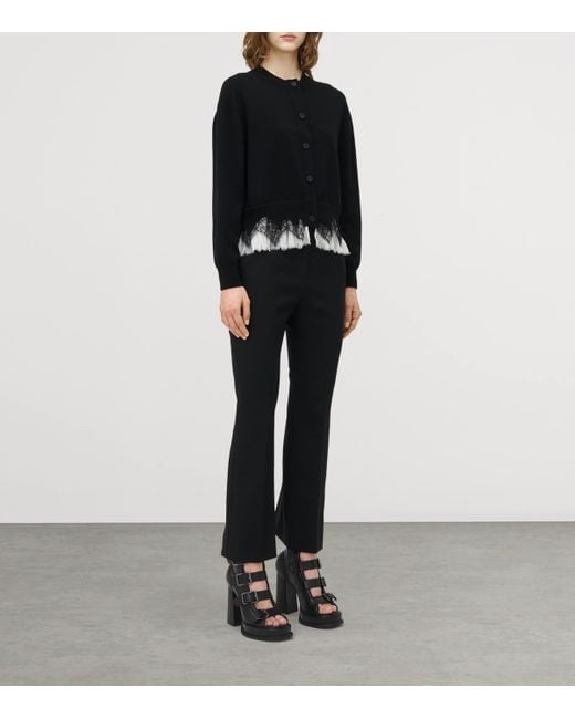 Alexander McQueen Blue Wool-Cashmere Cobweb Cardigan