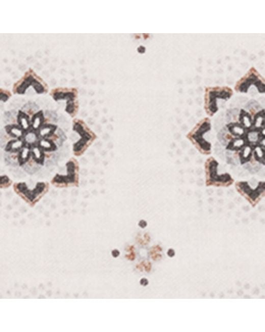 Eleventy Natural Cotton-Wool Printed Pocket Square for men