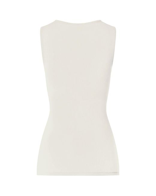 Hanro White Wool-Silk Tank Top