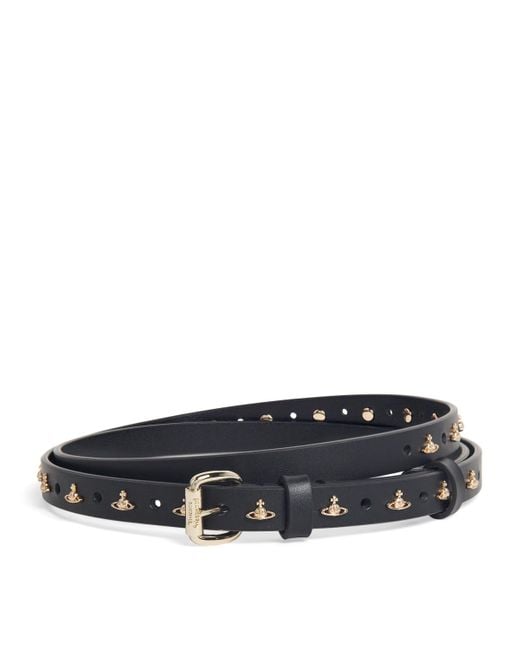 Vivienne Westwood Leather Mini Orb Alex Belt in Black | Lyst