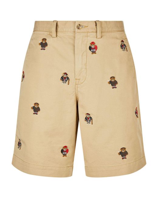 Polo Ralph Lauren Brown Bear Motif Shorts for men
