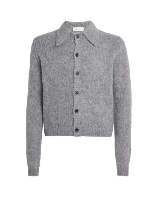 Dries Van Noten Gray Alpaca-Wool-Blend Cardigan for men