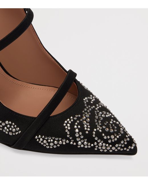 Malone Souliers Black Satin Embellished Maureen Mules 100