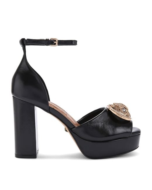 Kurt Geiger Black Patent Chelsea Platform Sandals