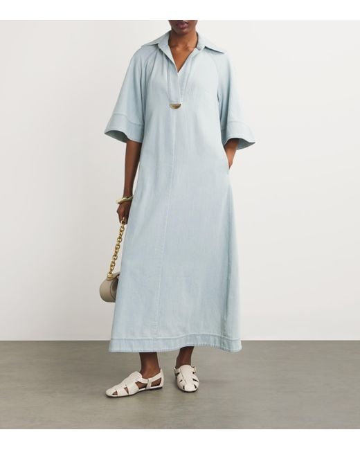 Zimmermann Blue Acacia Denim Maxi Dress