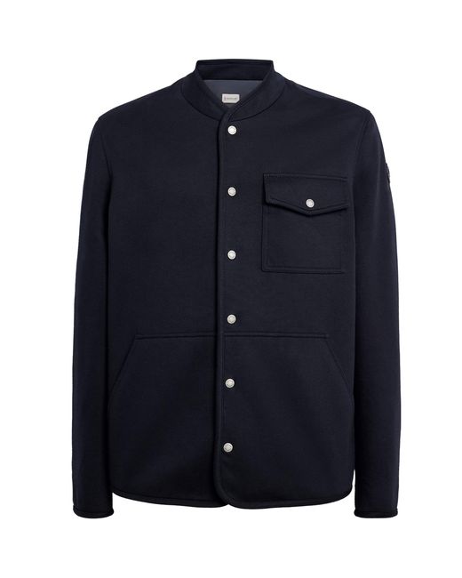 Moncler Blue Cotton-Blend Jersey Bandelier Jacket for men