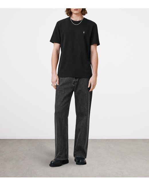 AllSaints Black Organic Cotton Ellis T-Shirt for men