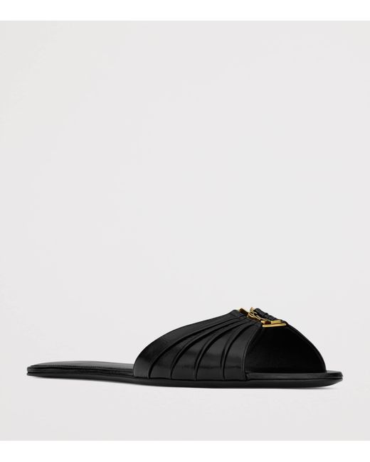 Saint Laurent Black Leather Babylone Sandals