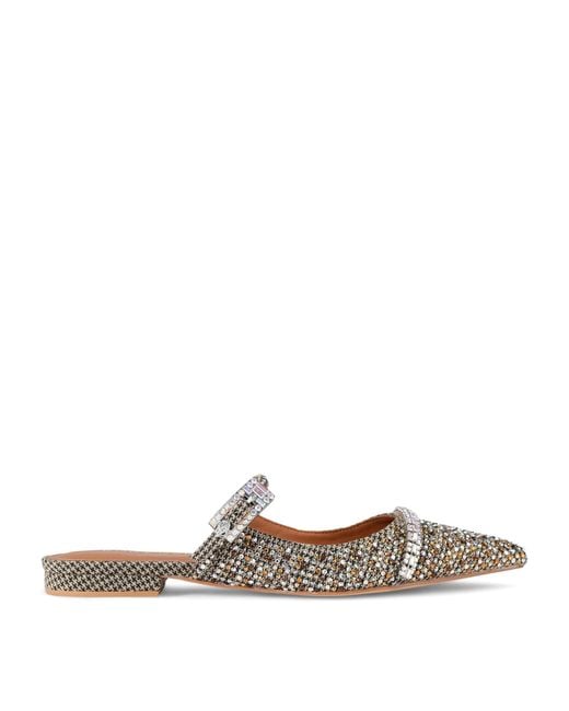Kurt Geiger White Embellished Strass Flat Mules