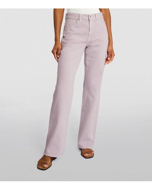 7 For All Mankind Pink Tess High-rise Straight Jeans