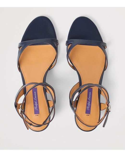 Ralph Lauren Metallic Calfskin Clarke Heeled Sandals 35
