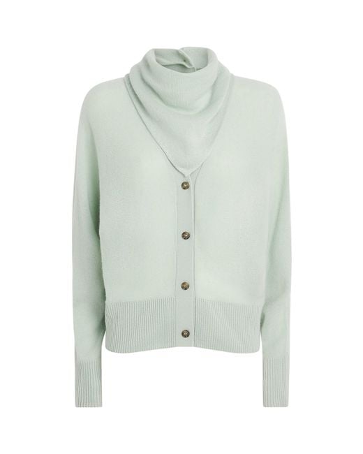 LeKasha Green Cashmere Lyss Scarf Cardigan
