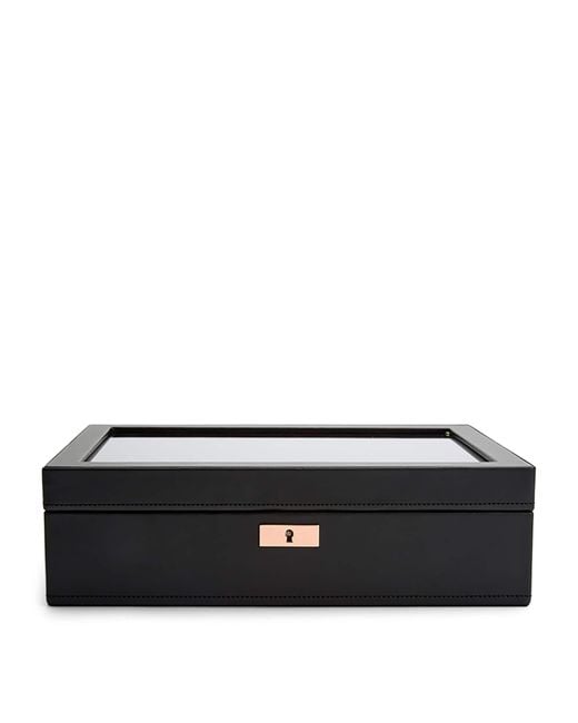 Wolf Black Vegan Leather Axis 10-Piece Watch Box