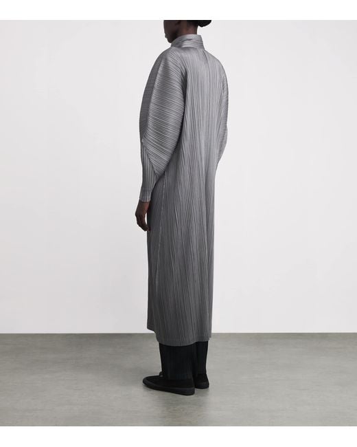 Pleats Please Issey Miyake Gray Skyline A-Line Coat