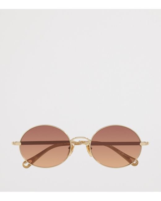 Chloé Pink Metal Aly Round Sunglasses