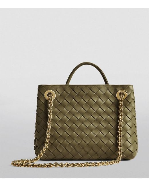 Bottega Veneta Green Small Leather Andiamo Chain Shoulder Bag
