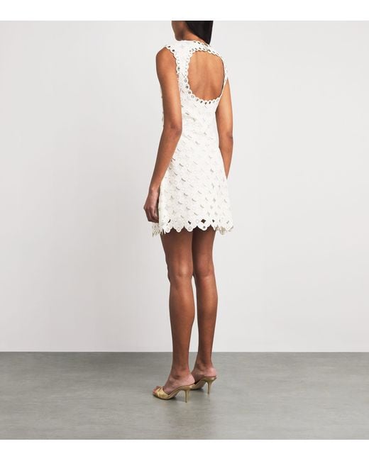 Maje White Crochet Mini Dress