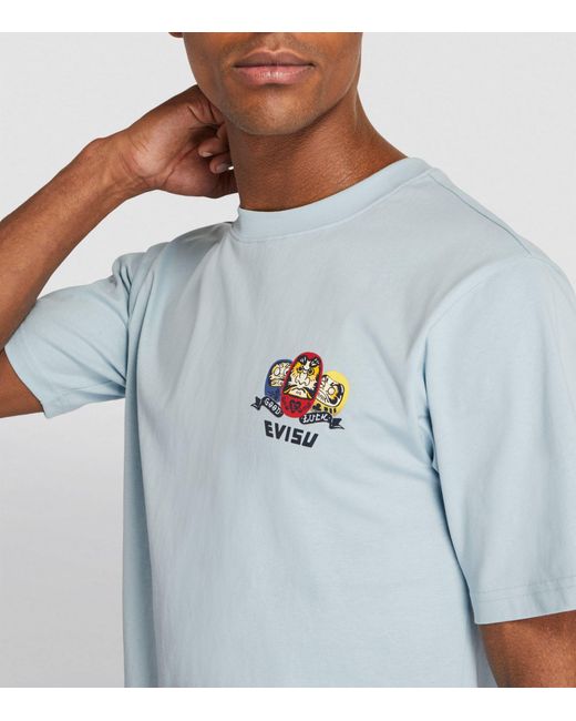Evisu Blue Oversized Daruma T-shirt for men