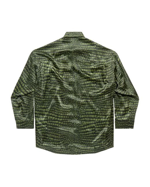 Balenciaga Green Silk Cocoon Long-Sleeve Shirt