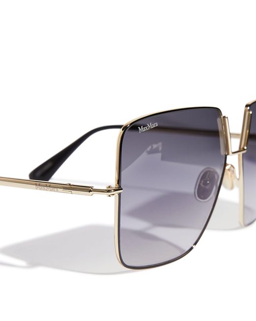 Max Mara Metallic Metal Oversized Sunglasses