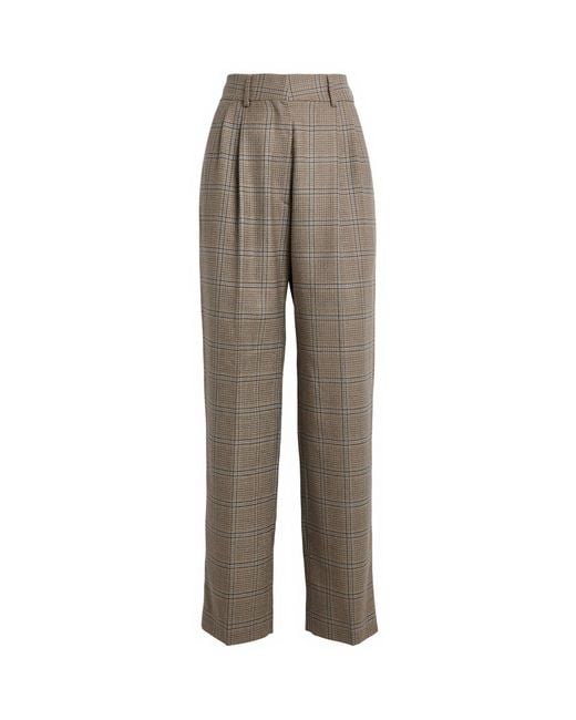 Blazé Milano Gray Virgin Wool Check Fox Tailored Trousers