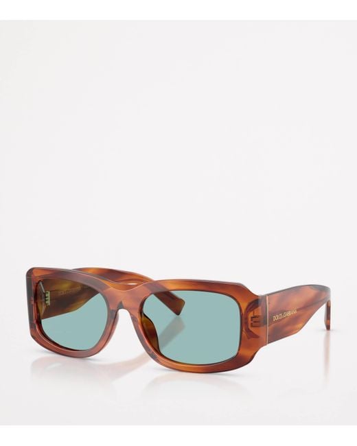 Dolce & Gabbana Blue Oversized Rectangular Sunglasses for men