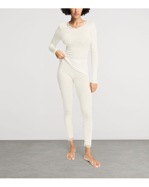 Hanro White Wool-Silk Long-Sleeve T-Shirt