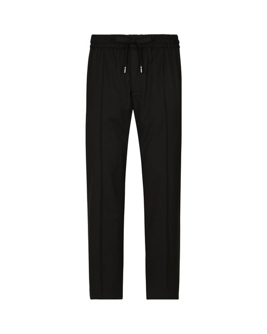Dolce & Gabbana Black Wool-blend Sweatpants for men