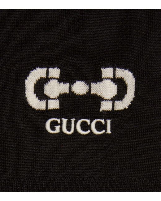 Gucci Black Wool Horsebit Top