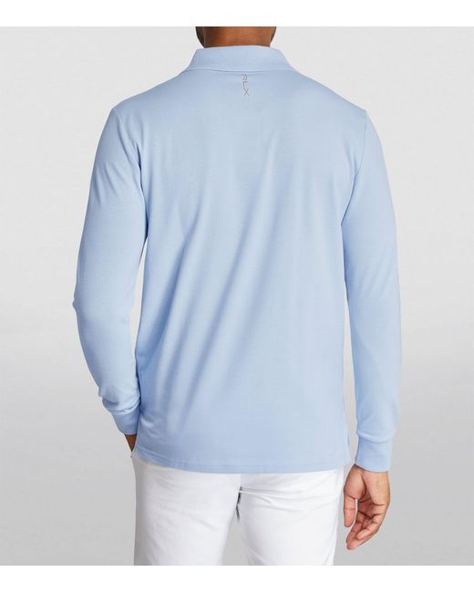 RLX Ralph Lauren Blue Stretch-cotton Long-sleeve Polo Shirt for men