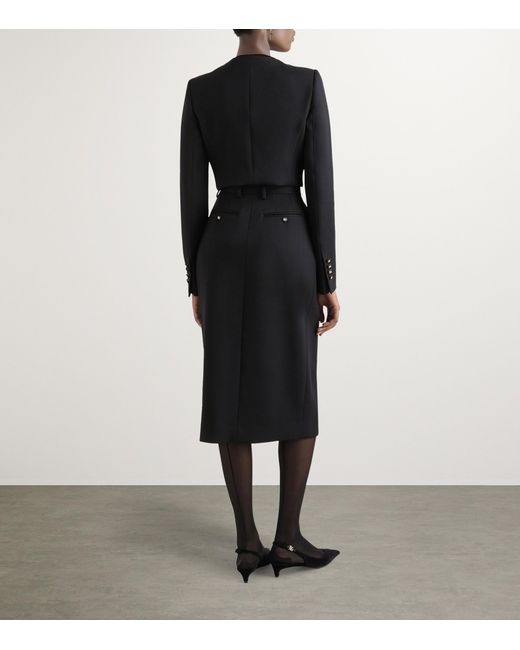 Dolce & Gabbana Black Wool Cropped Jacket