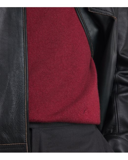 Isaia Red Cashmere Crew-Neck Sweater for men