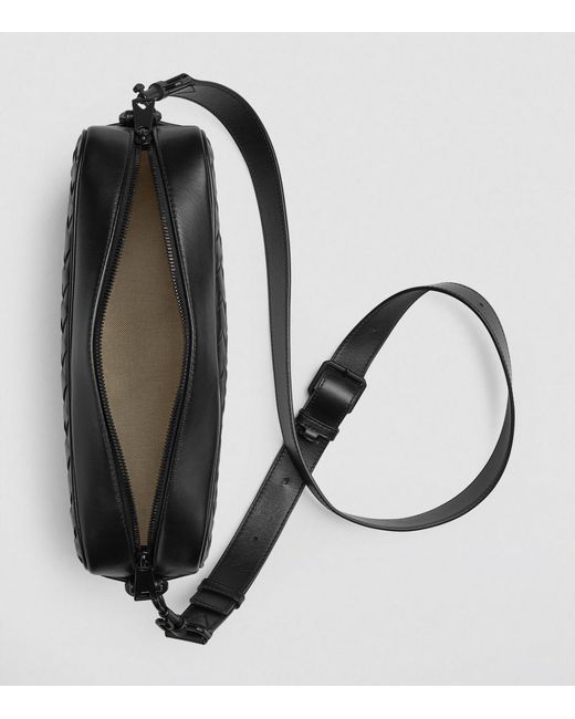 Bottega Veneta Black Medium Leather Cassette Camera Bag for men