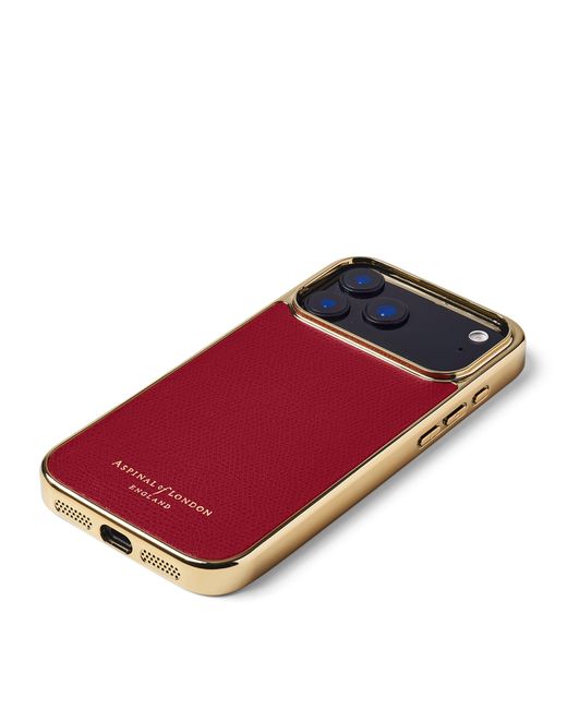 Aspinal Red Leather Iphone 17 Pro Max Case