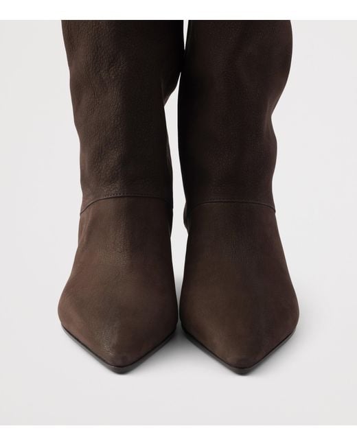 Prada Brown Suede Heeled Boots 40