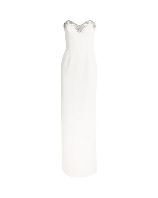Rebecca Vallance White Strapless Melva Maxi Dress