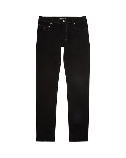Corneliani Black Stretch Cotton Jeans for men