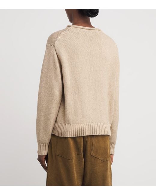 Polo Ralph Lauren White Cotton Polo Bear Sweater