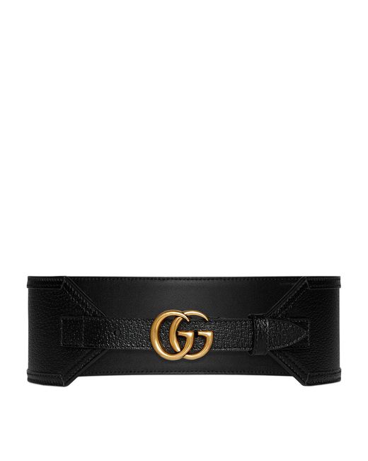 Gucci Black GG Marmont Wide Belt