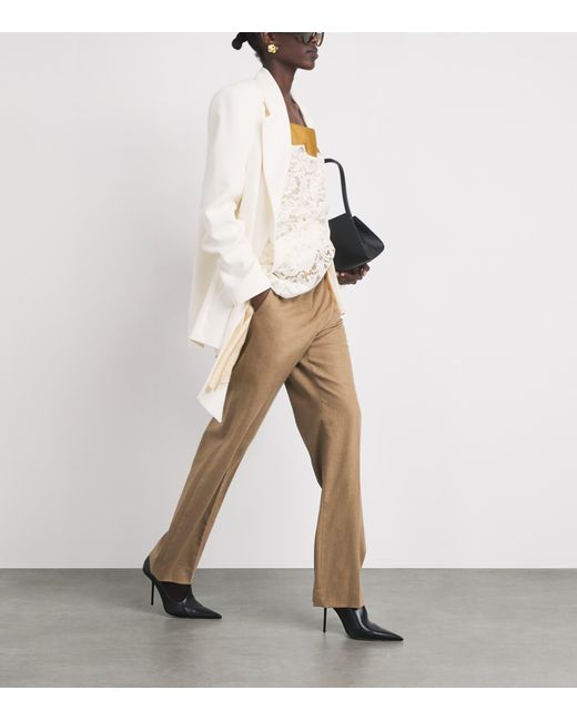 Khaite Natural Wool Hunter Straight Trousers