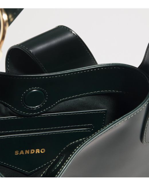 Sandro Green Leather Janet Shoulder Bag