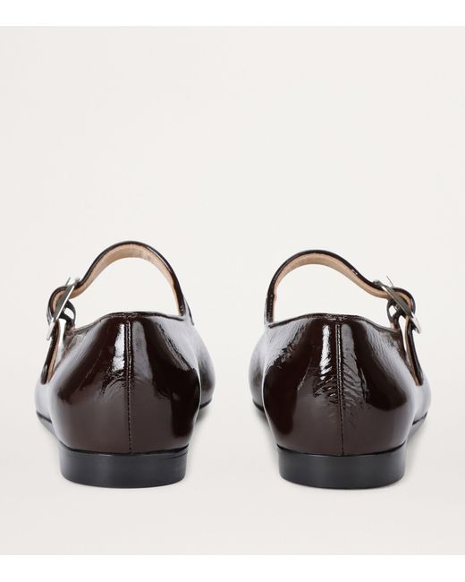 Le Monde Beryl Patent Leather Mary Jane Ballet Flats in Brown | Lyst