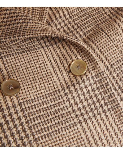 Ralph Lauren Purple Label Brown Wool Double-breasted Overcoat for men