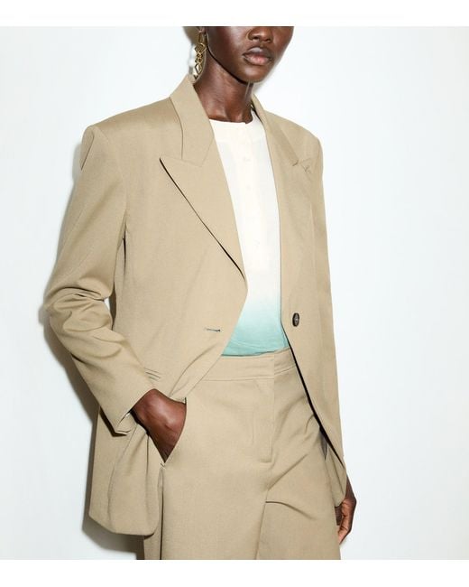 MAX&Co. Natural Single-Breasted Blazer