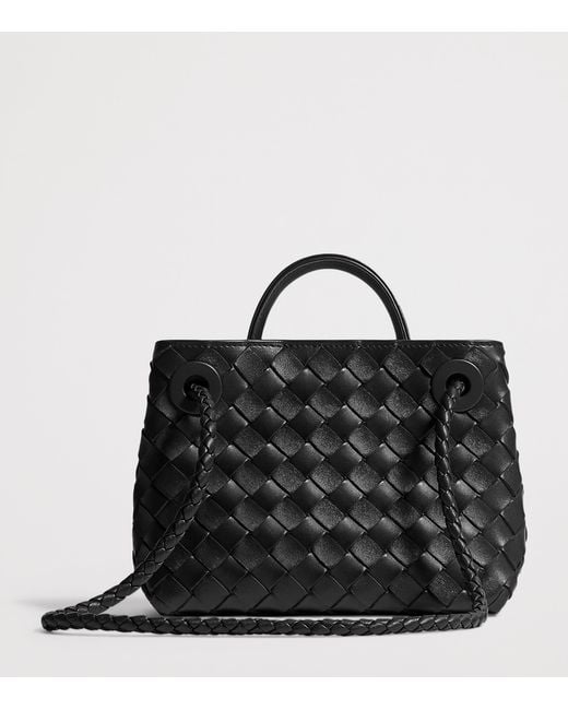Bottega Veneta Black Mini Leather Andiamo Top-Handle Bag