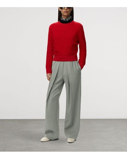 Loewe Gray Wool-Blend Tailored Trousers