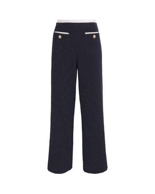 Maje Blue Contrast-Trim Elasticated Trousers