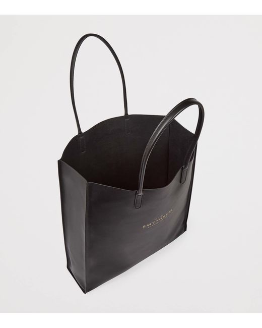Smythson Black Leather Kingly Tote Bag