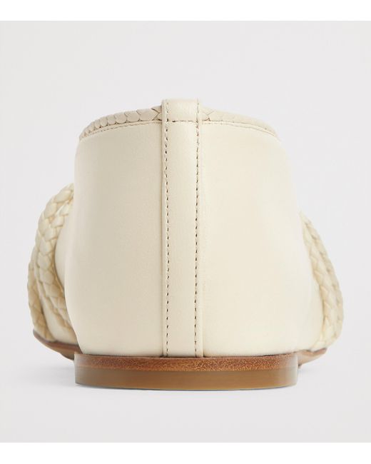 Bottega Veneta White Lambskin Rosa Ballet Flats