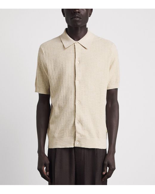 NN07 White Organic Cotton Knit Polo Shirt for men